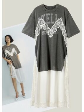 H&M x STELLA McCARTNEY TSHIRT LACE MIDI DRESS SZ XS